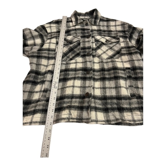 Zara Wool Blend Plaid Overshirt Medium - Picture 9 of 11